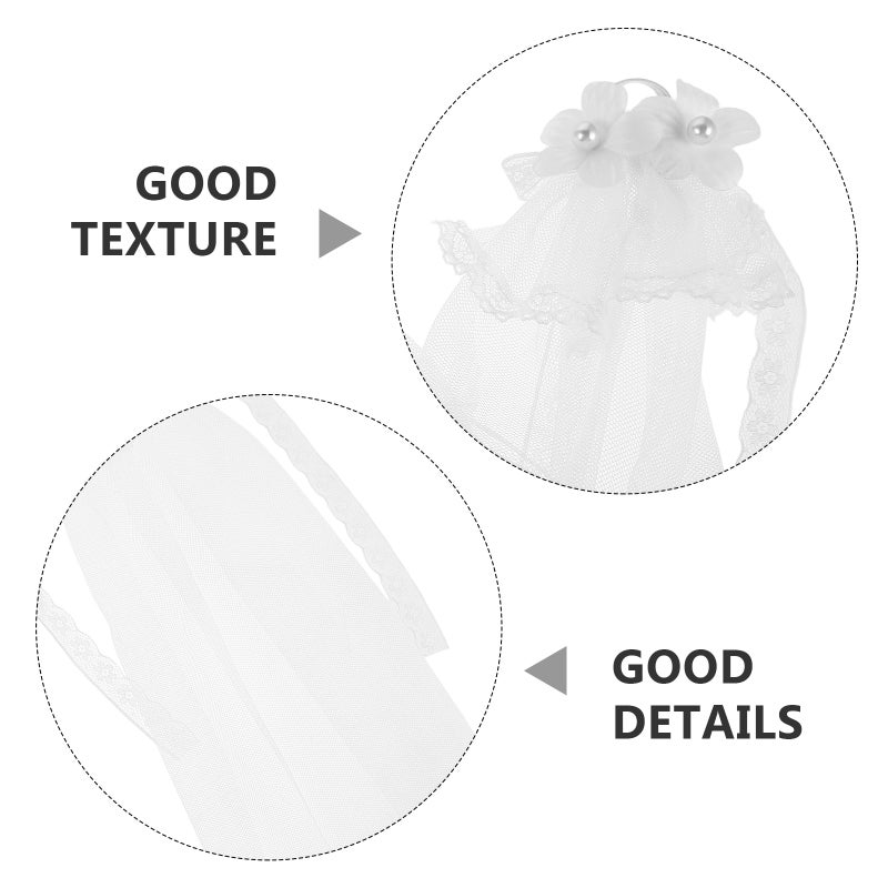 2pcs Mini Bridal Veil for Doll: Doll Wedding Veil Cute Tiny Gauze Headpiece for Wedding Photography Fashion Dress Accessories - Image 2