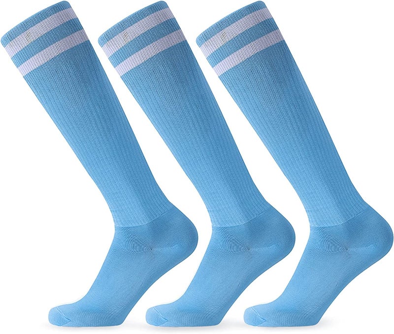 Kids Soccer Socks, SYOSI 3 Pairs Long Football Socks Knee High Athletic Socks School Team Dance Sports Socks for 5-12 Youth Boys & Girls - Image 1