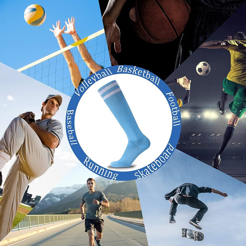 Kids Soccer Socks, SYOSI 3 Pairs Long Football Socks Knee High Athletic Socks School Team Dance Sports Socks for 5-12 Youth Boys & Girls - Image 2