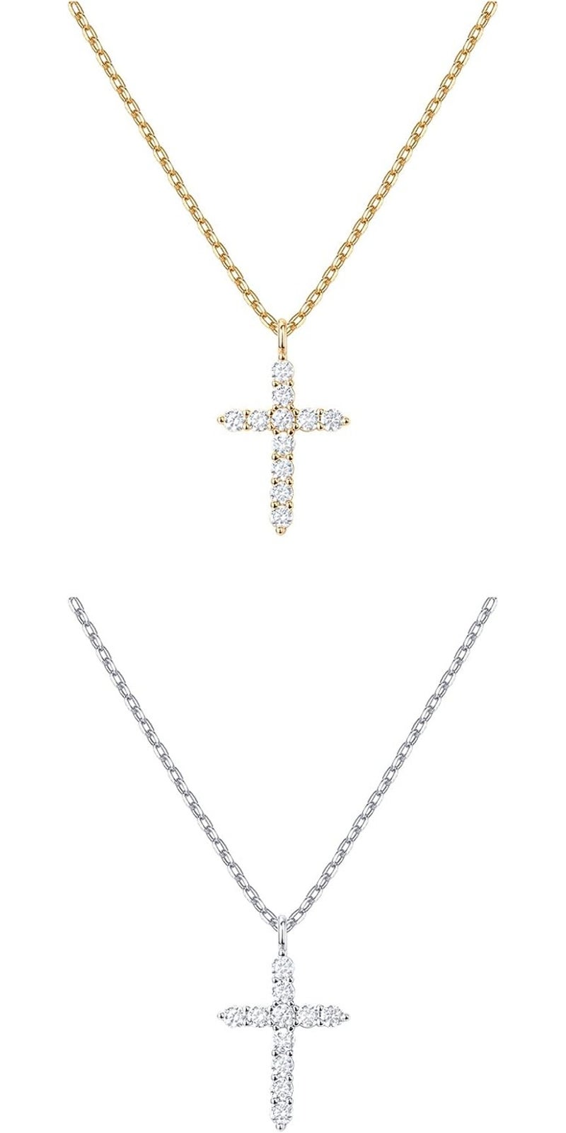 PAVOI 14K Gold Plated Cubic Zirconia Cross Necklace for Women | Faith-Inspired Pendant - Image 1