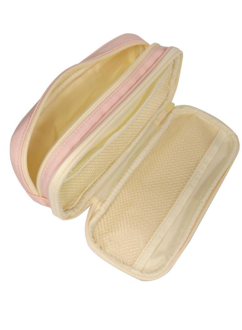 ROCO Soft Pencil Case Plain Color with Printed Logo Front Pocket Lotus Pink - Image 2
