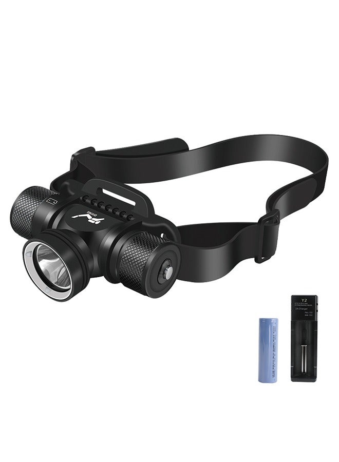 BORUIT Scuba Diving Headlamp Professional LED Dive Light Underwater Flashlight Headlight 1200 Lumens Super Bright 5 Modes IPX8 Waterproof Submarine Safety Head Lamp for Snorkeling Caving Swimming - Image 1