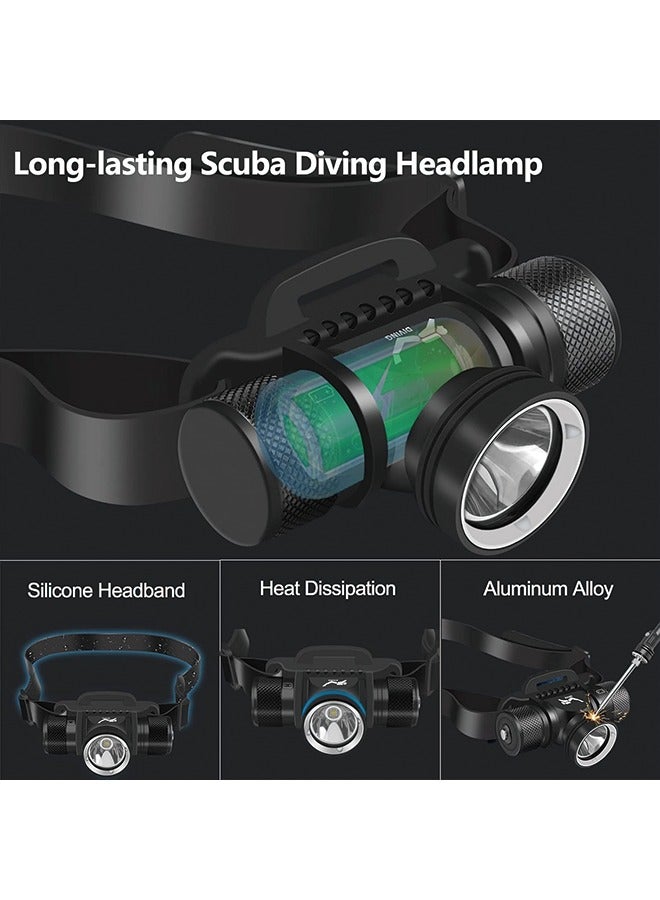 BORUIT Scuba Diving Headlamp Professional LED Dive Light Underwater Flashlight Headlight 1200 Lumens Super Bright 5 Modes IPX8 Waterproof Submarine Safety Head Lamp for Snorkeling Caving Swimming - Image 5