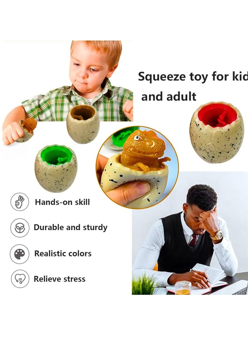 MAGIC VAULT Dinosaur Egg Squeeze Toys - Pop Up Dinosaur Stress Toys, Dino Squishy Toys, Funny Novelty Toy, Pop Up Fidget Toy for Adults, Kids, Stress Relief, (3 PCS)  - Image 5