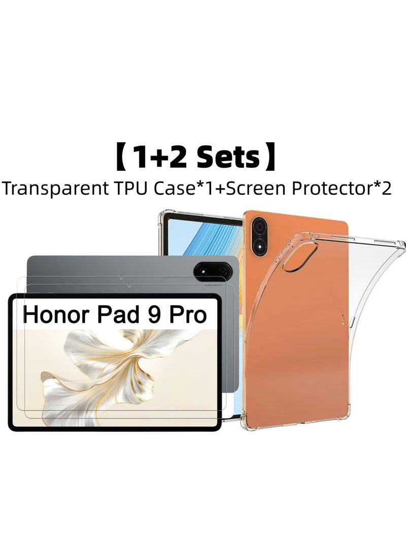 Fankalo [1+2 Sets] Honor Pad 9 Pro/ Honor Pad V8 Pro 12.1inch Case & Screen Protector Transparent TPU Protective Cover Soft Premium PET Protective Film  - Image 1