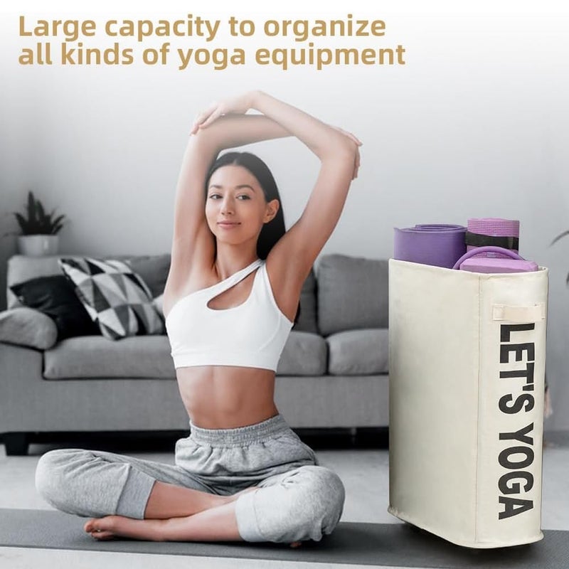 HomeFast HomeFast Yoga Mat Storage Basket Household Storage Basket Home Gym Storage Yoga Mat Storage Rack Yoga Mat Holder Yoga Mat Equipment Storage Basket Foldable Clothes Laundry Basket - Image 3