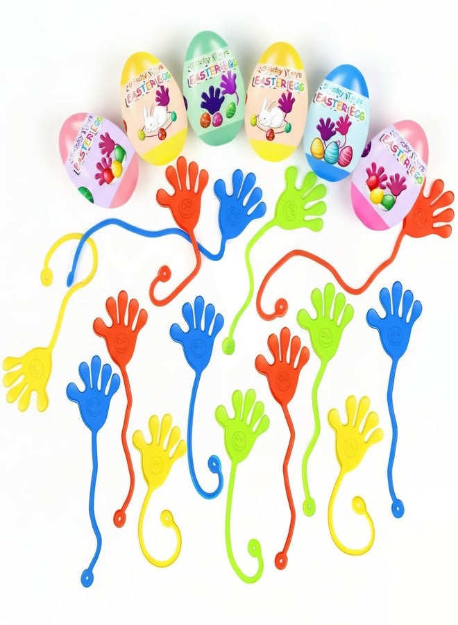 Holydeck 24 Pack Prefilled Easter Eggs with Sticky Hand Toys for Kids Girls Boys Easter Basket Stuffers Party Favors Egg Fillers Classroom Prizes - Image 3