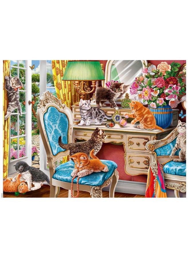 Ceaco Paws Gone Wild Kittens In The Bedroom 550 Piece Jigsaw Puzzle - Image 2