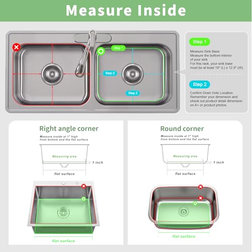 SunnyPoint 304 Stainless Steel Sink Protector Rack – Rust-Resistant Grid for Kitchen Sink Bottom, Scratch Prevention, Drainage Support – Fits Sinks 17.5" x 12.4", Center Drain Hole Required - Image 5