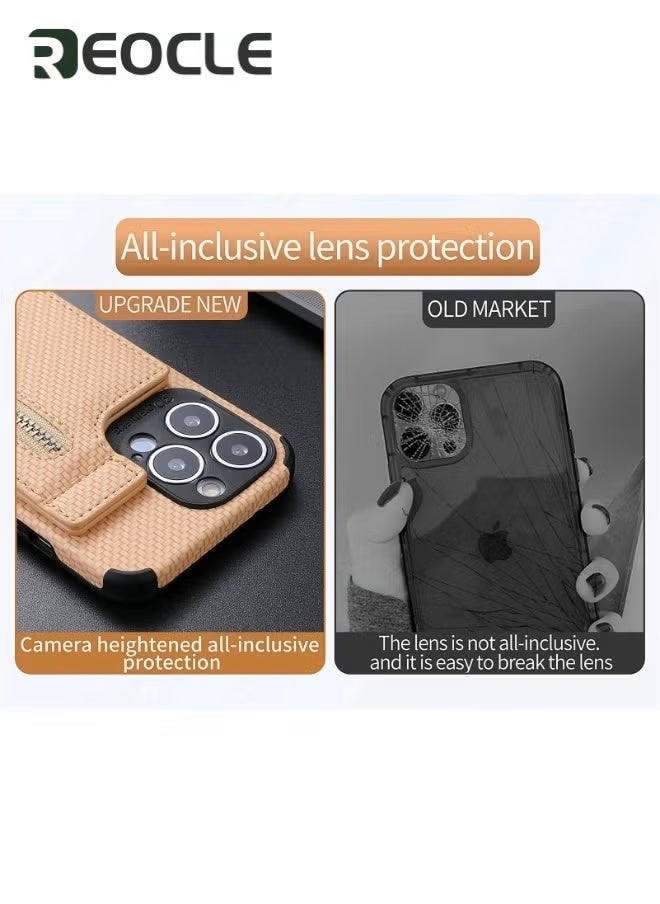 ريوكل جراب هاتف لهاتف iPhone 14 Pro Max مع غطاء محفظة مع واقي شاشة وسحاب وحامل لبطاقة الائتمان وحامل مقاوم للصدمات لهاتف iPhone 14 Pro Max - Image 5