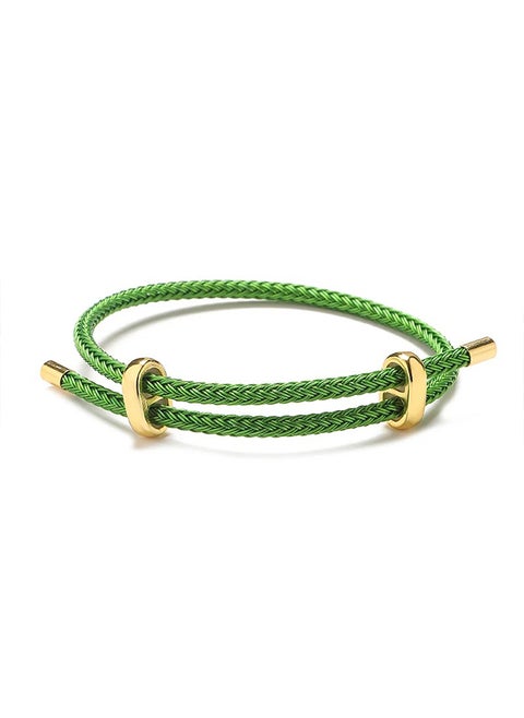 Stainless Steel Twisted Paracord String Bracelet Green