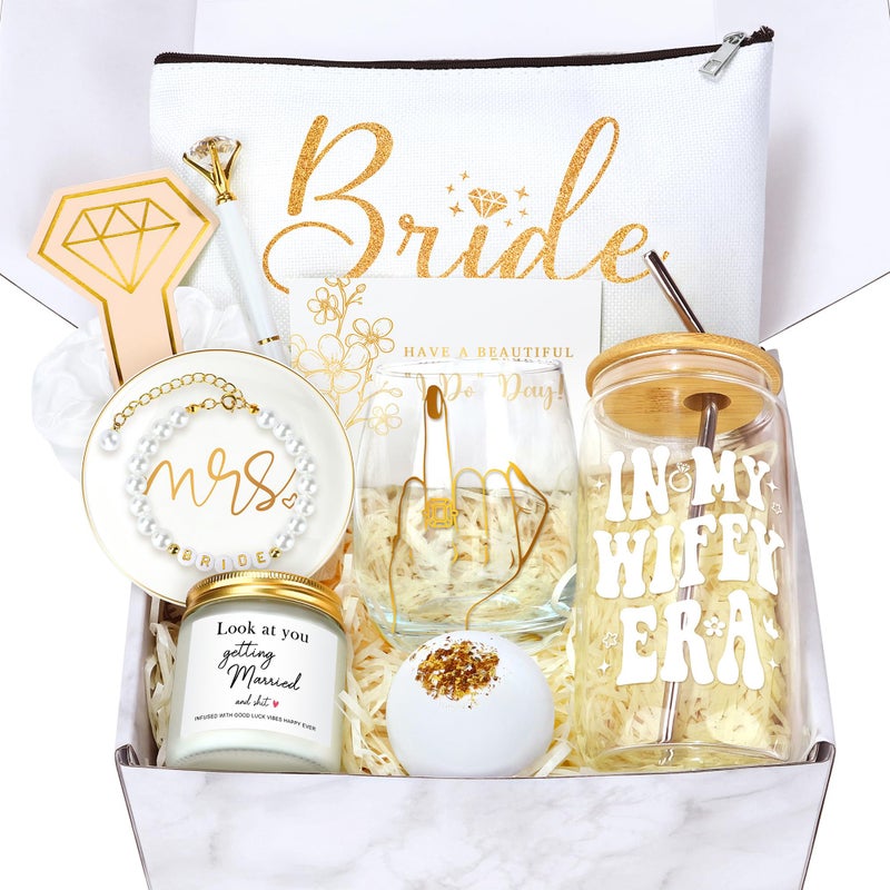 HELORAY Bridal Shower Gifts for Bride To Be Gift Box Unique Bride Gift for Bachelorette Party Popular Bachelorette Gifts for Brides Just Married Engagement Wedding Presents Set for Women Her Wifey Future Mrs - Image 2