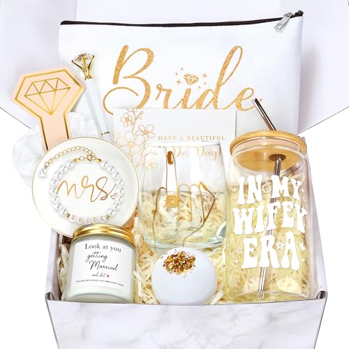 HELORAY Bridal Shower Gifts for Bride To Be Gift Box Unique Bride Gift for Bachelorette Party Popular Bachelorette Gifts for Brides Just Married Engagement Wedding Presents Set for Women Her Wifey Future Mrs - Image 1