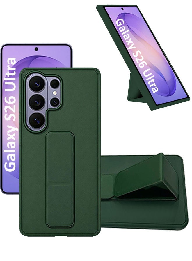 DUSALA For Samsung Galaxy S26 Ultra Case Cover Finger Grip Holder Phone Car Magnetic Multi-function Shockproof Protective Case Two-in-One Phone Holder Case - Green - Image 1