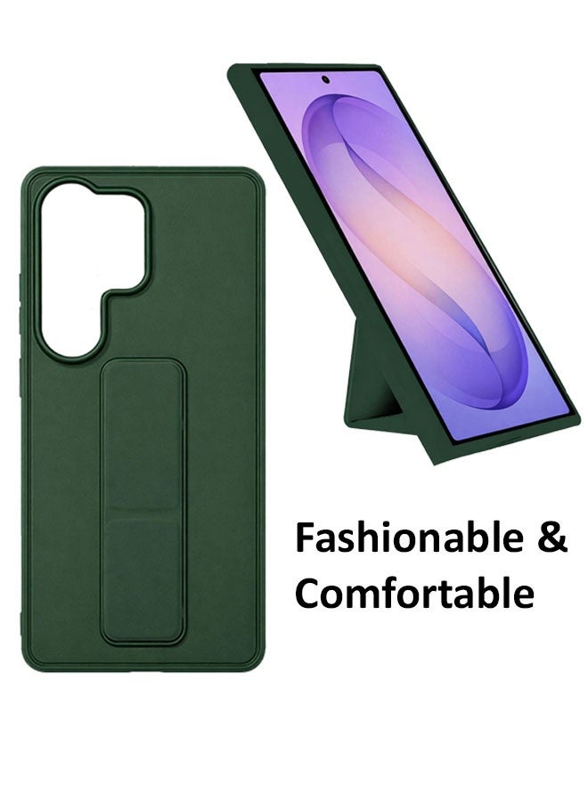 DUSALA For Samsung Galaxy S26 Ultra Case Cover Finger Grip Holder Phone Car Magnetic Multi-function Shockproof Protective Case Two-in-One Phone Holder Case - Green - Image 2