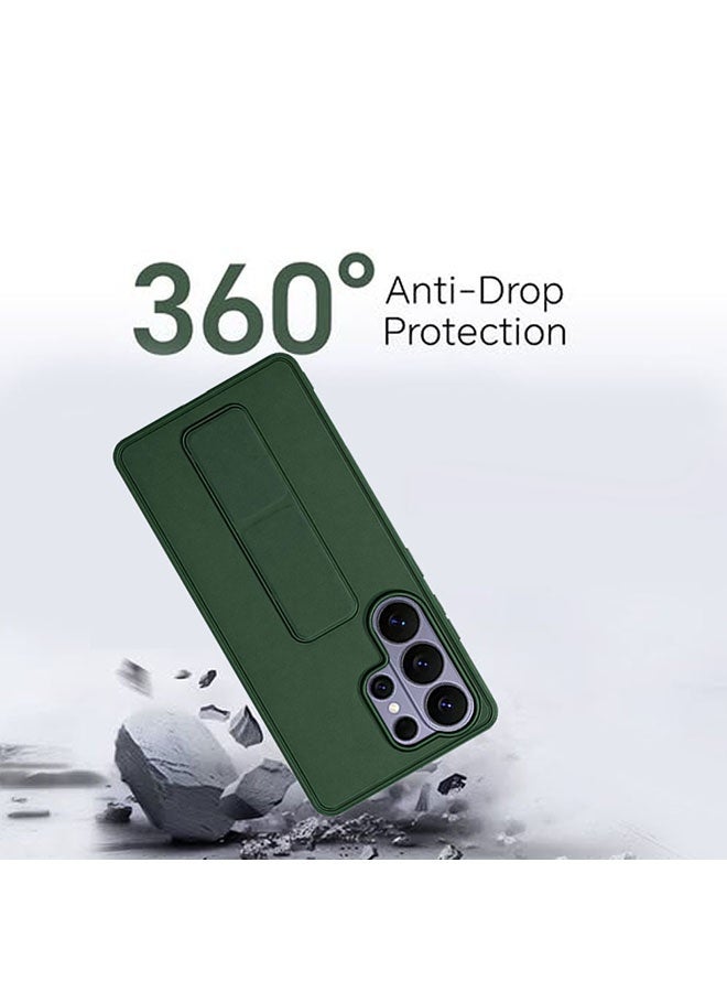 DUSALA For Samsung Galaxy S26 Ultra Case Cover Finger Grip Holder Phone Car Magnetic Multi-function Shockproof Protective Case Two-in-One Phone Holder Case - Green - Image 3