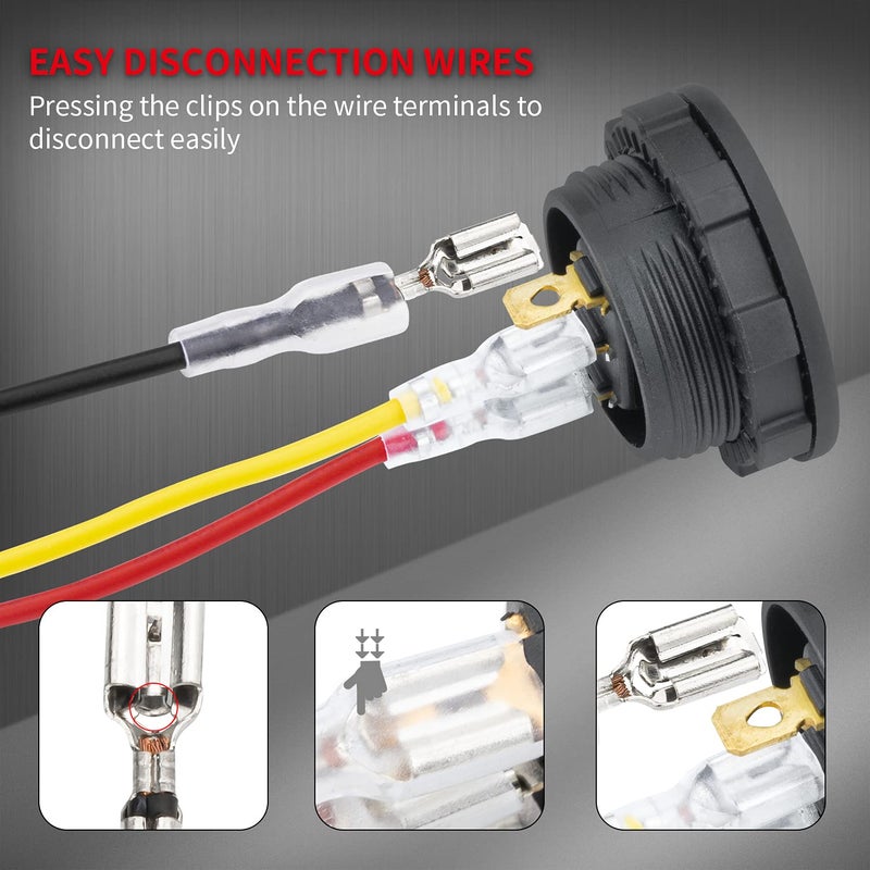 DaierTek Round Rocker Switch Shell 12V Lighted 3 Pin with Blue LED 12 Volt DC Rocker Toggle Switch for Automotive Car Truck ON Off 20A SPST - Image 5