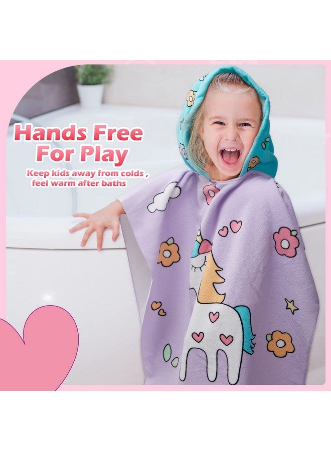 Chumia 3 Pack Kids Hooded Towel Baby Beach Bath Towel For Girls Boys Thicker Toddler Swim Towels Ponchos With Hood Cotton Pool Bath Towels Poncho (Mermaid Unicorn47 X 24 Inch) - Image 5
