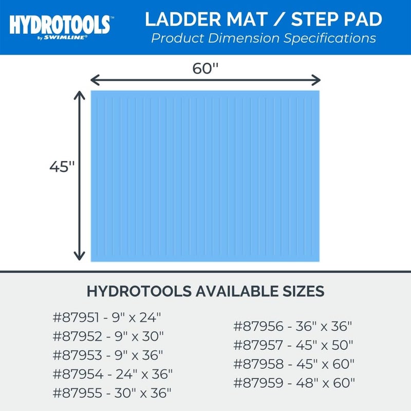 SWIMLINE HYDROTOOLS Protective Pool Ladder Mat for Above Ground Pools â€“ Safety & Stability for Stairs, Steps & Ladders â€“ Premium Durable Material, 45" x 60" - Image 4