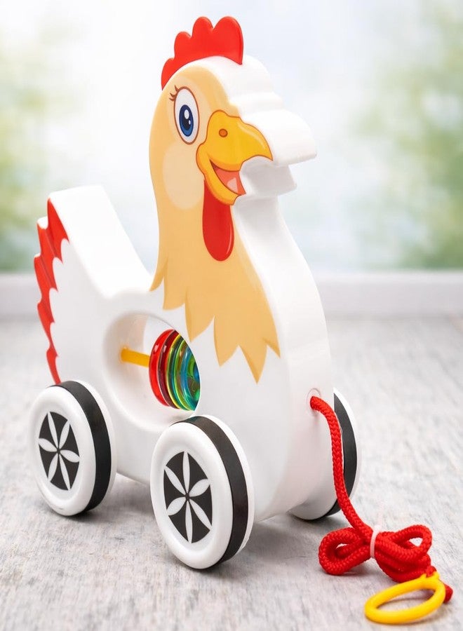 Storio Pull Along Toy for Toddlers - Chicken| Cute & Colorful Baby Pull Toy with Attractive Design | Developmental Learning for 1+ Year Old Boys & Girls | Durable, Safe & Non-Toxic