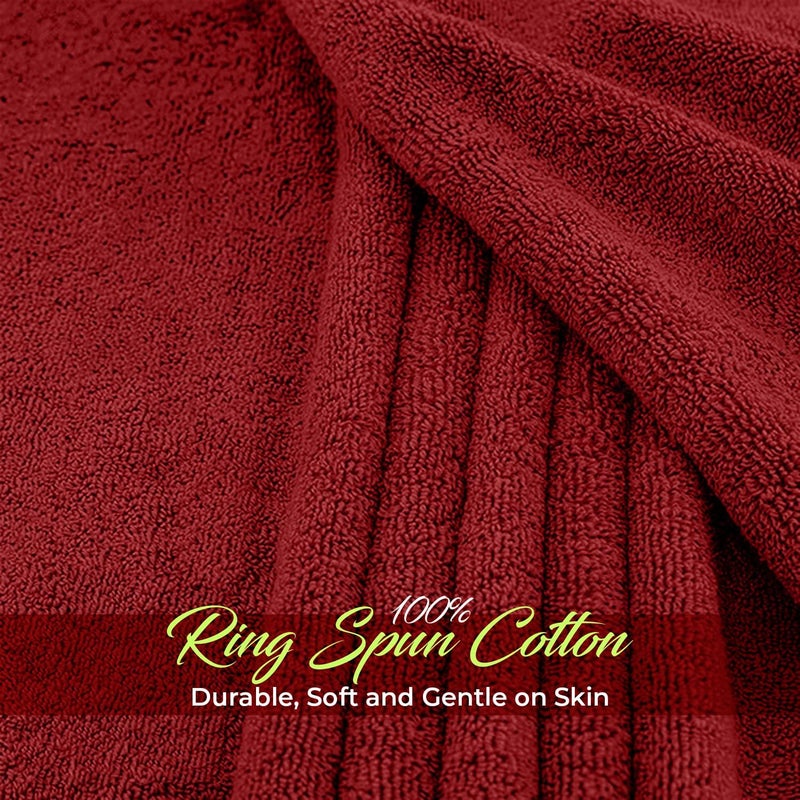Riverside Pack of 1 Jumbo Bath Sheet 40 x 80 Inches - Extra Large Bath Towel, Super Soft & Highly Absorbent, 100% Cotton Quick Dry, Perfect to Wrap Yourself in - Red - Image 5