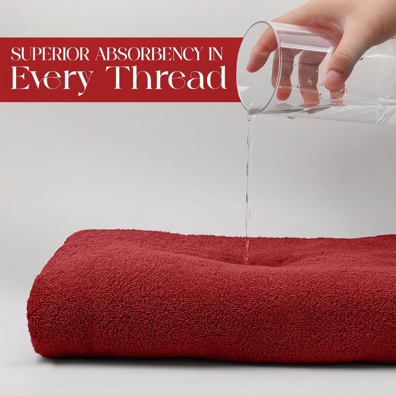 Riverside Pack of 1 Jumbo Bath Sheet 40 x 80 Inches - Extra Large Bath Towel, Super Soft & Highly Absorbent, 100% Cotton Quick Dry, Perfect to Wrap Yourself in - Red - Image 4