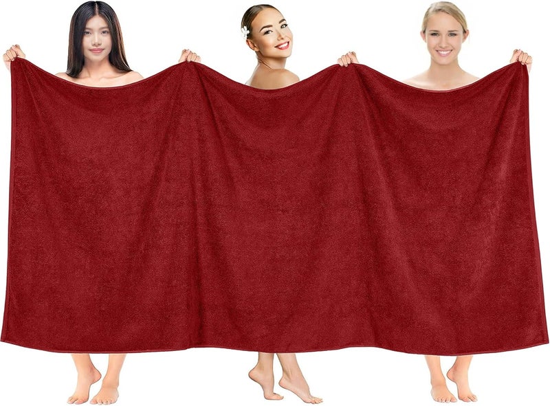 Riverside Pack of 1 Jumbo Bath Sheet 40 x 80 Inches - Extra Large Bath Towel, Super Soft & Highly Absorbent, 100% Cotton Quick Dry, Perfect to Wrap Yourself in - Red - Image 3