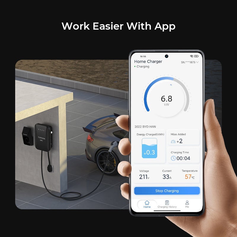 Topdon PulseQ 22KW Wall Mounted EV Charger - Image 2