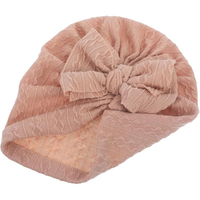 Newborn Girls Big Bow Hat Soft Comfortable Headwear For Showers And Special Occasions Coffee - Image 1