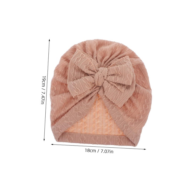 Newborn Girls Big Bow Hat Soft Comfortable Headwear For Showers And Special Occasions Coffee - Image 3