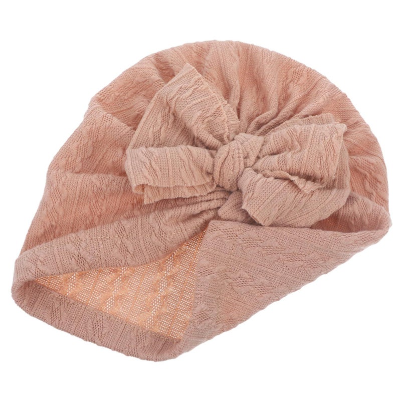 Newborn Girls Big Bow Hat Soft Comfortable Headwear For Showers And Special Occasions Coffee - Image 2