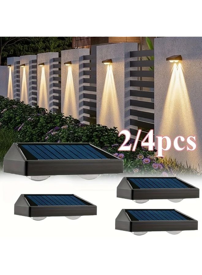 Outdoor LED Wall Lights 2pcs Warm White Garden Patio Fence Pathway Lighting - Image 1