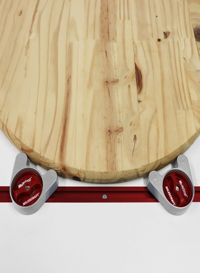 مايلكرافت Milescraft 4034 Multi Stops Round T-Track Stop مناسب لأي شكل. تصميم منخفض بارتفاع 3/4 بوصة للصنفرة والتخطيط والمزيد للألواح التي يبلغ سمكها 3/4 بوصة أو أكثر. - Image 3