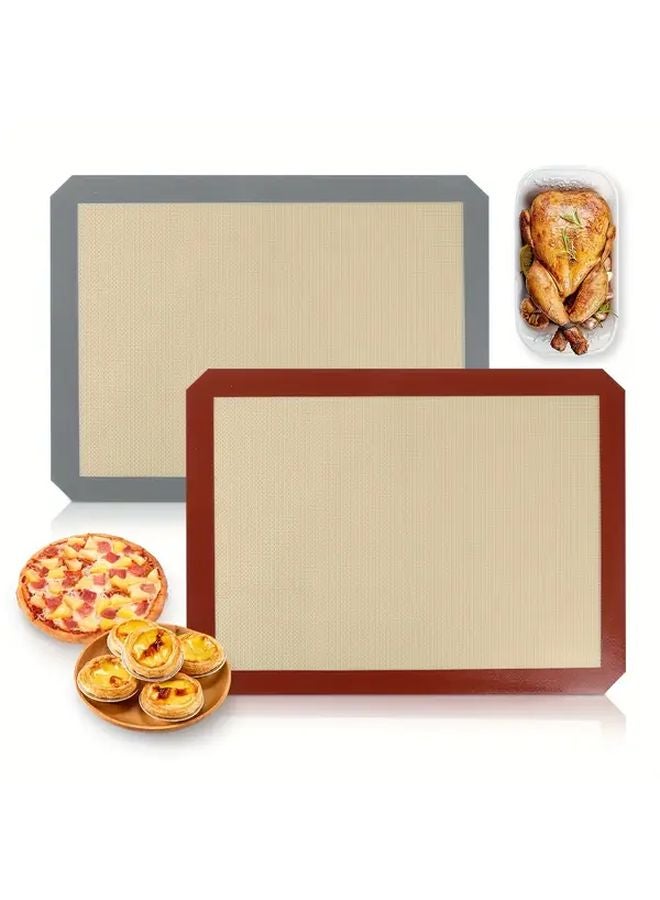 Gray Silicone Baking Mat Oven Safe Non Stick Reusable Cookie Tray 16 54inch By 30 - Image 2