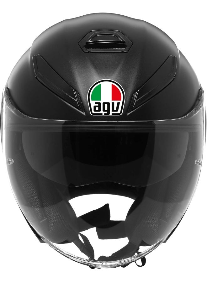 AGV - K5 جيت EVO E2206، خوذة دراجة نارية للجنسين، خوذة دراجة نارية من ألياف الكربون والألياف الزجاجية، مع واقي ضد الخدوش ومضاد للأشعة فوق البنفسجية - Image 2