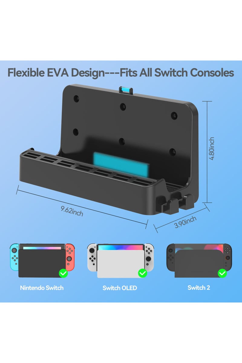 Only Dock For Switch 2 & Switch OLED & Original Switch Console TV Dock Wall Mount with 12 Game Card