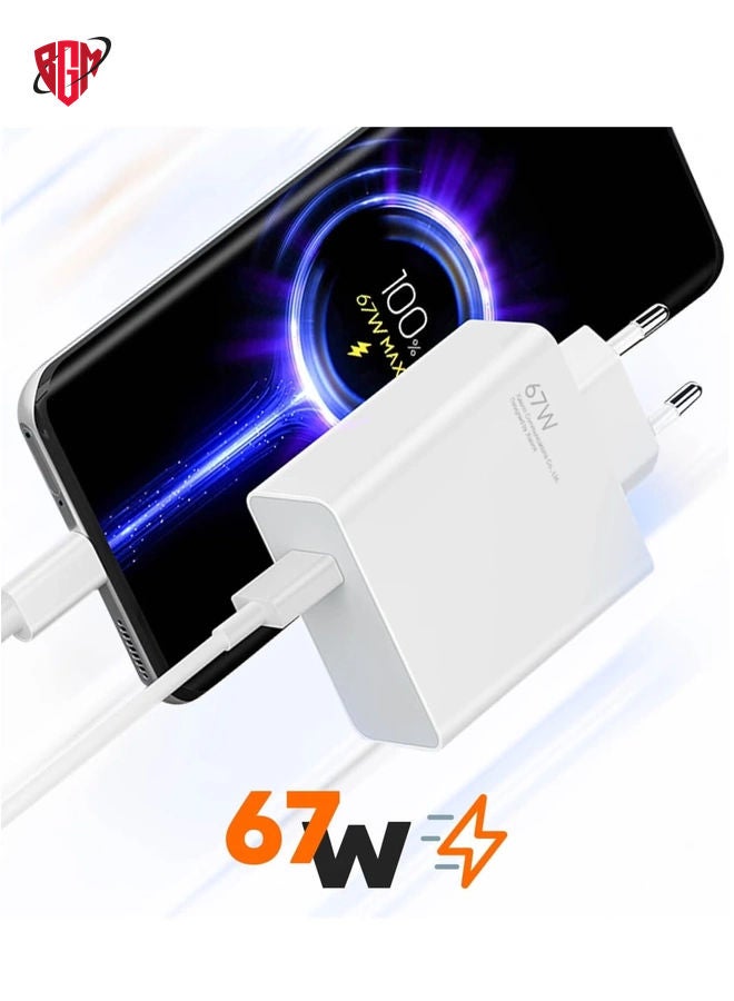 BGM Original Xiaomi 67W USB Wall Charger Fast Charging with USB to USB-C Cable Included, Compact & Reliable  - Image 4