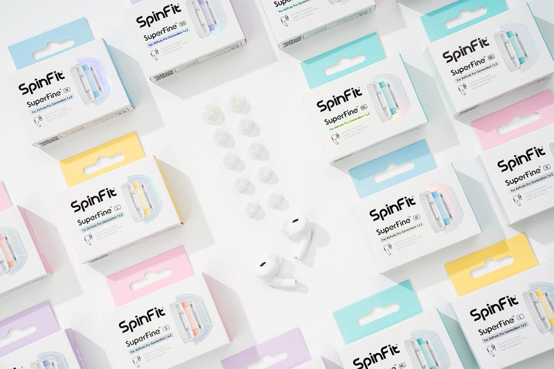 SpinFit SuperFine for AirPods Pro Gen 1 & 2 - S - Medical Grade Silicone Patented Replacement Ear Tips and Adapters for Supreme Comfort (one Pair)(Ear Tips Installed) - Image 5