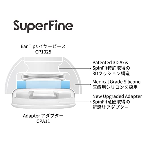 SpinFit SuperFine for AirPods Pro Gen 1 & 2 - S - Medical Grade Silicone Patented Replacement Ear Tips and Adapters for Supreme Comfort (one Pair)(Ear Tips Installed) - Image 4