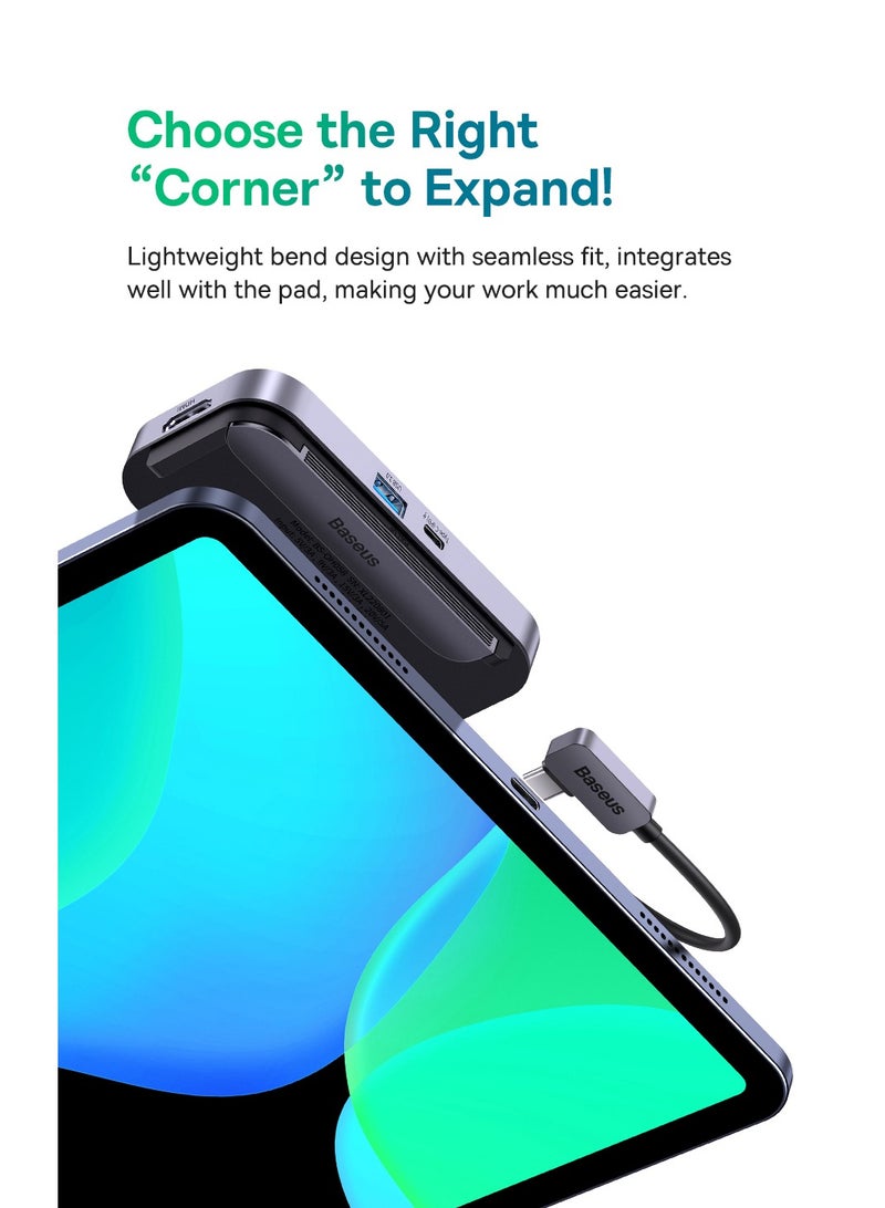 بيسوس محول USB C متعدد المنافذ، موزع USB-C 6 في 1 مع HDMI 4K، PD USB C/USB 3.0، قارئ بطاقات Micro SD/TF، دونجل من الألومنيوم من النوع C بمنفذ 3.5 مم لأجهزة MacBook/XPS/ChromeBook/iPad Pro/Galaxy/الهاتف المحمول/الكمبيوتر المحمول، والمزيد - Image 5
