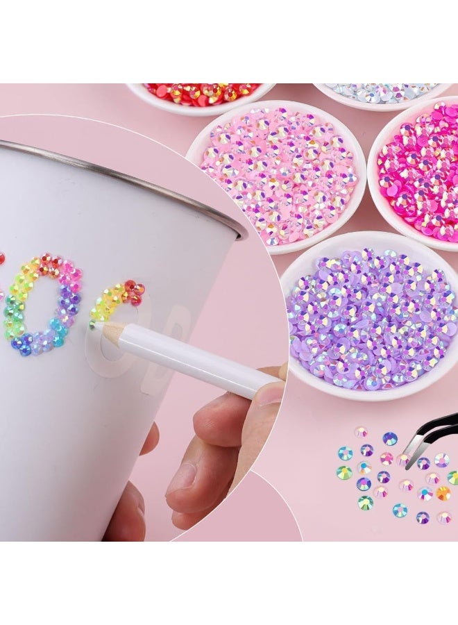 ATRJSZ 40 Colors 32000Pcs Resin Jelly Rhinestones for Bedazzling, Multicolor 3mm Flatback Gems for Diamond Art, Bedazzler Kit with 3Pcs 10ml B7000 Jewelry Glue for Nail Art Crafting Book Makeup - Image 4