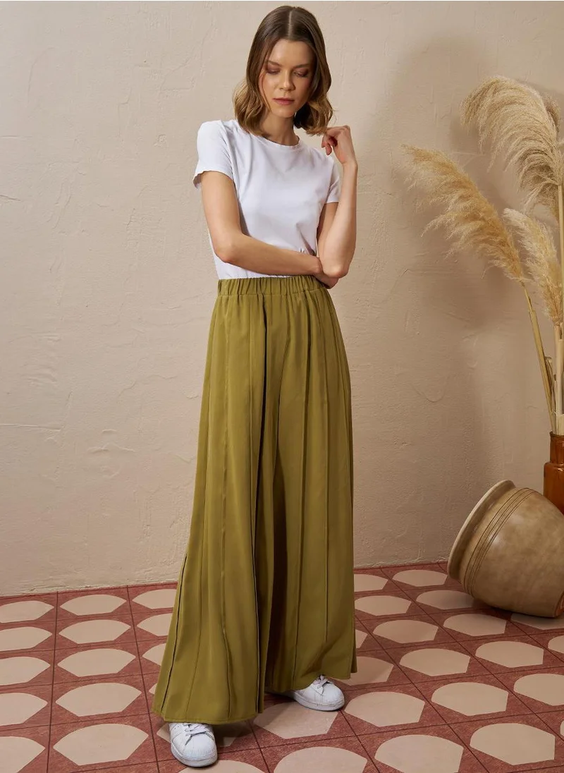 Kayra Piece Rayon Pants Khaki