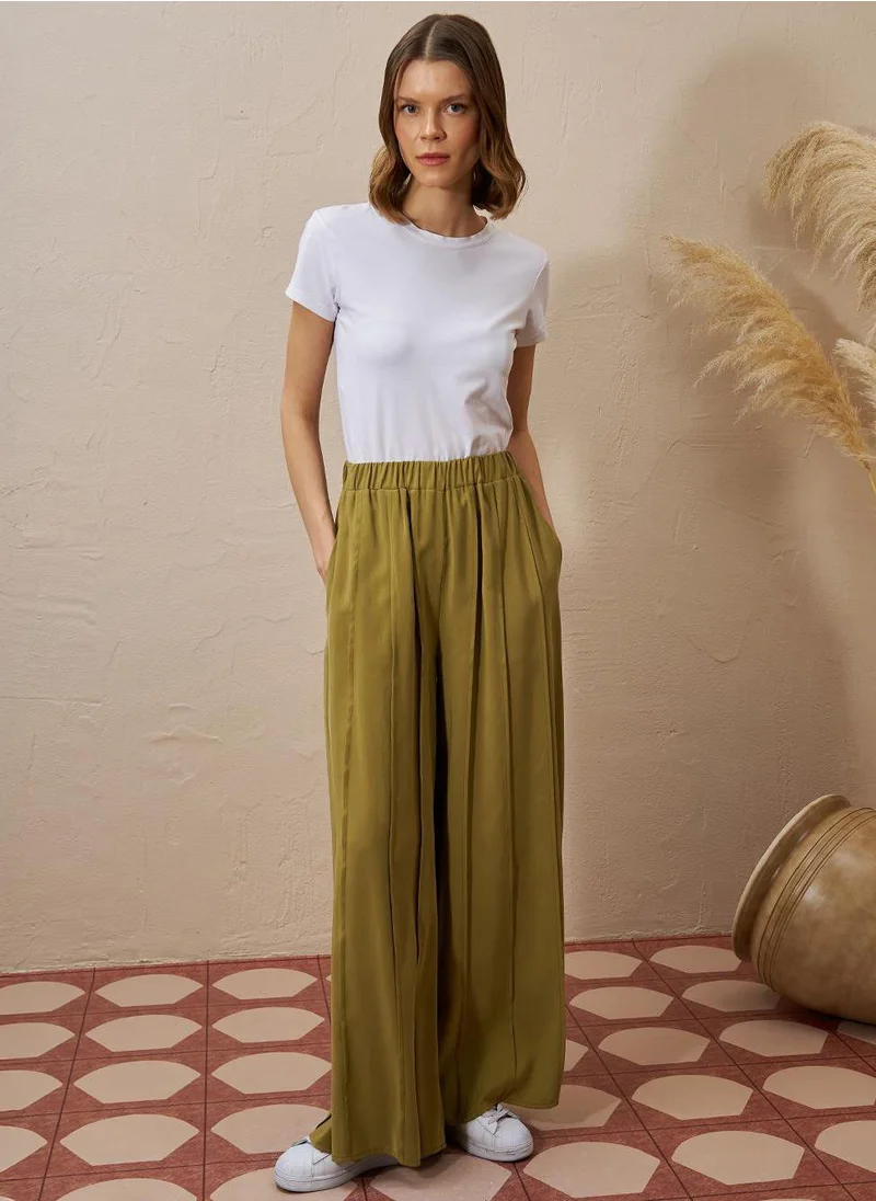 Kayra Piece Rayon Pants Khaki