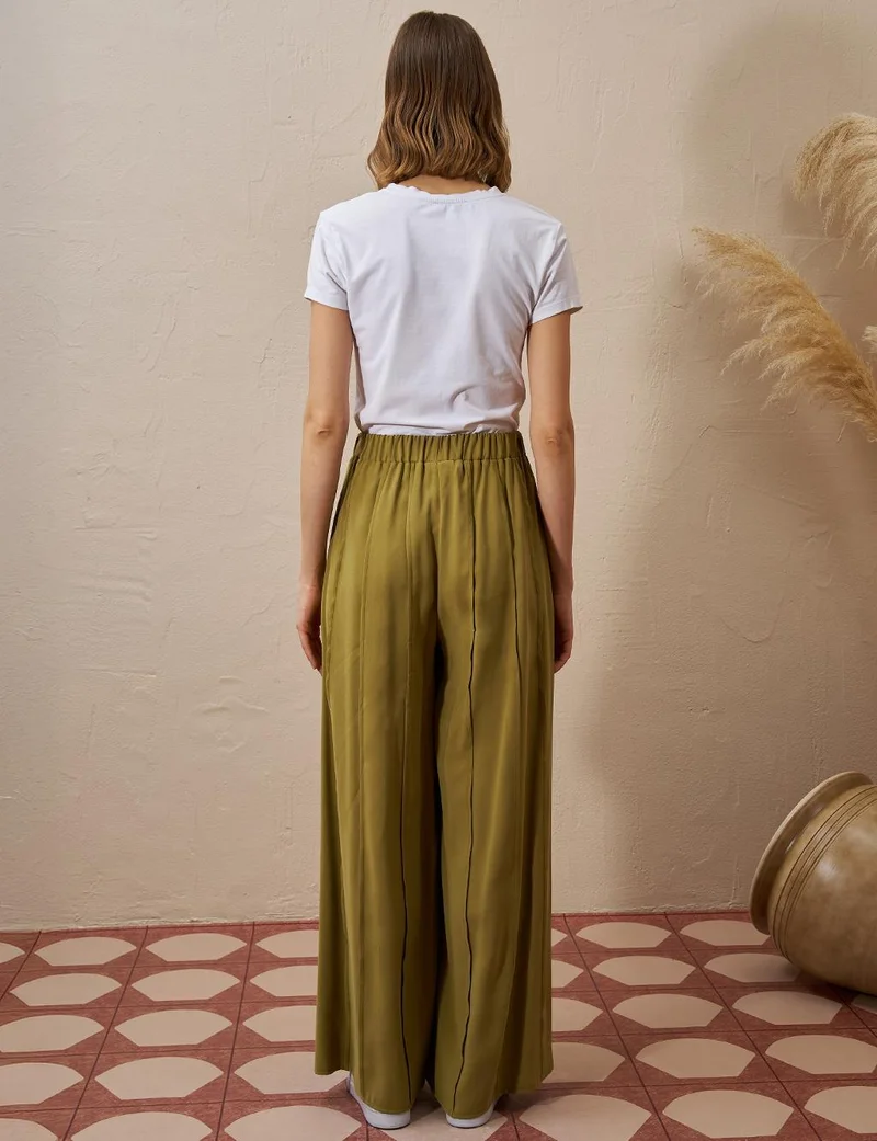 Kayra Piece Rayon Pants Khaki