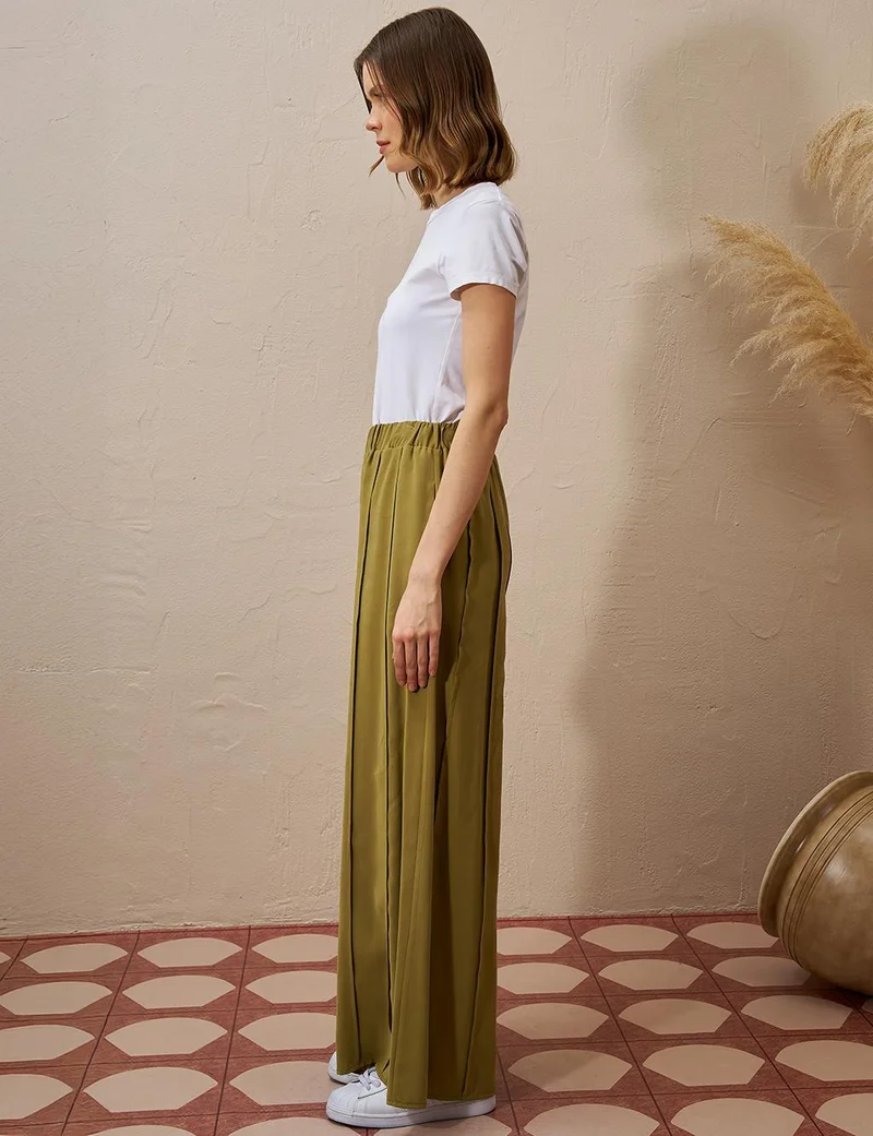 Kayra Piece Rayon Pants Khaki