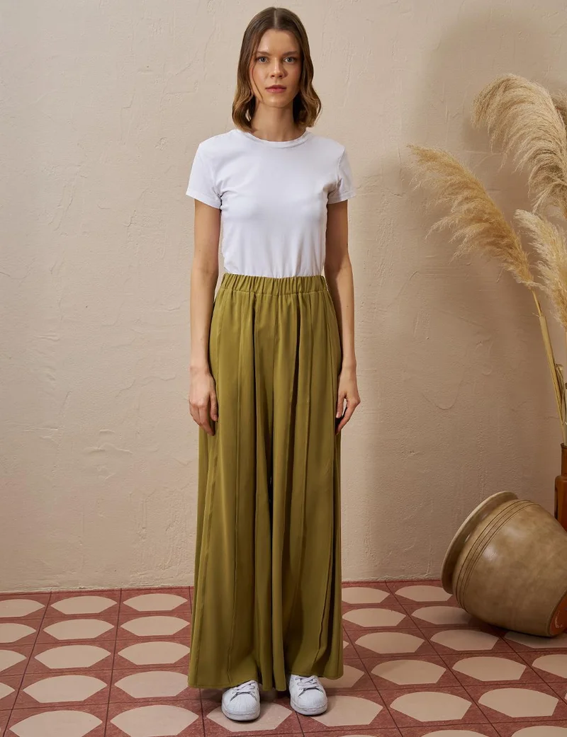 Kayra Piece Rayon Pants Khaki