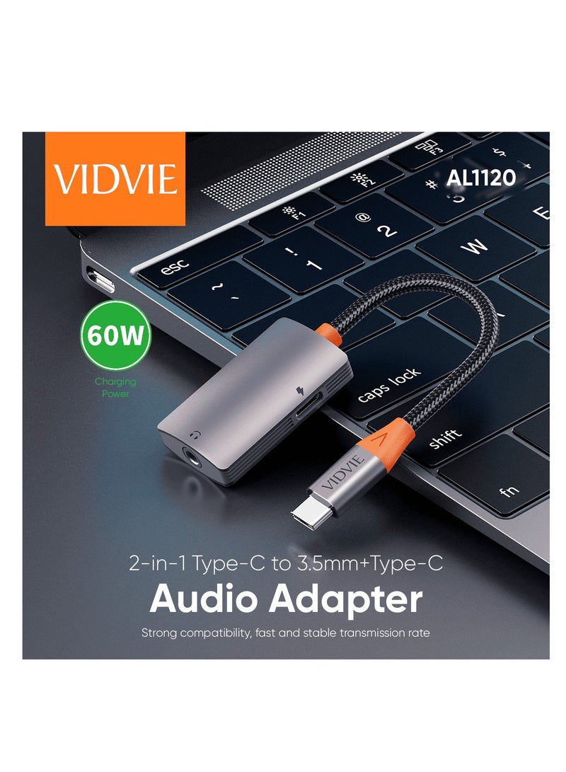Vidvie 2-in-1 Type-C to 3.5mm+Type-C Audio Adapter - Image 2