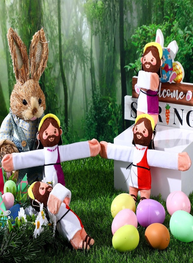 Leitee 4 Pcs Jesus Slap Bracelets for Kids Christian Gifts Hugging Jesus Christian Wristbands Religious Plush Doll Bracelet for VBS Church Sunday School Back to School Classroom Party Favors Supplies - Image 3