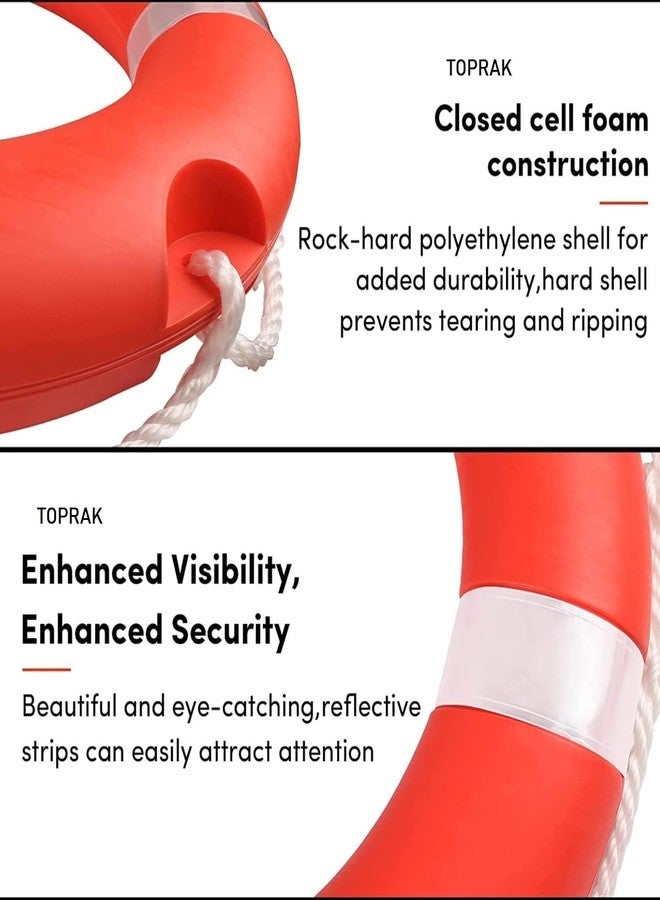 TOPRAK Life Buoy Ring Outer Material Hard Polyurethanerubber Floating Ring Bracelet Buckle Buoy Swimming Use Water Rescue Life Saving Rope Sports Equipment (Orange) - Image 3