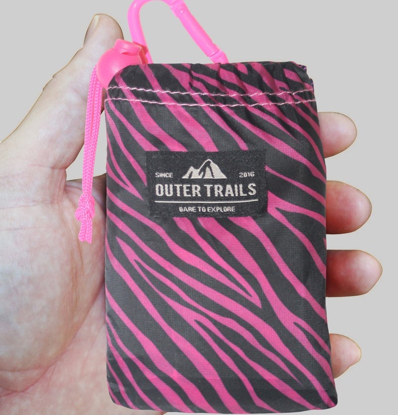 Outer Trails Outer Trails Pocket Picnic Blanket Mat  Waterproof Puncture Resistant Compact Ultra Lightweight Compact  Soft  Picnics Beach Camping Concerts Festivals Travel Sports Pink 